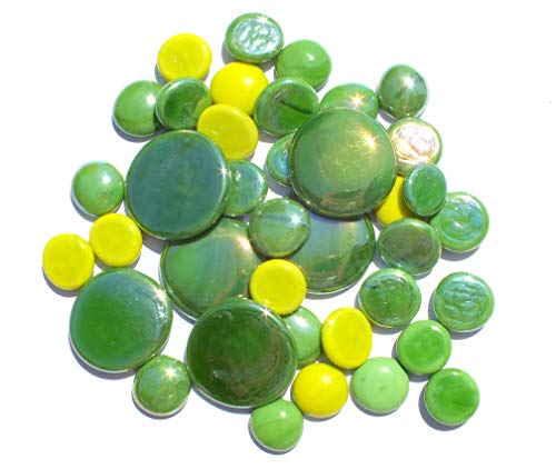 mesbilles - Mezcla de Cristal Brillante Verde Brillante, Bolas Planas, 30 mm, 20 mm, 10 mm, cuadrícula de Cristal Decorativa, Unisex para niños, FR único Fabricante: Varios tamaños