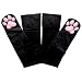 paloli Calzini alti per le donne e ragazze, con zampa di gatto rosa e zampa di gattino 3D con maniche per cosplay, Nero e rosa., taglia unica