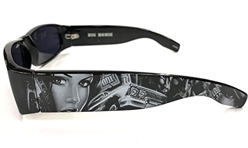 Shades Impala Money Skull Smiley Black Sunglasses California Lowrider Style