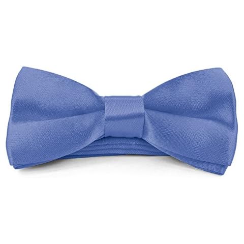 Moda Di Raza Boys Bowtie Pre-Tied Satin Formal Tuxedo Bowtie Adjustable Length Satin Kids Bow Tie - Periwinkle One Size Bow Ties [Paperback] [Paperback] Cover
