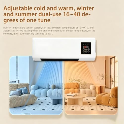 Ventilador portátil de pared y enfriador evaporativo 2 en 1 con mando a distancia para casa 2
