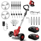 Aimmbiuty Debroussailleuse Electrique sans Fil - Debroussailleuse Batterie avec 2 Batterie...