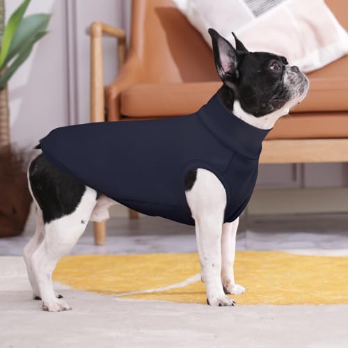 Kuoser 2 Pack Dog Sweater, Soft Dog Sweaters for Small Medium Large Dogs, Sleeveless Pet Fleece Vest,Puppy Pullover Sweatshirt for Boys & Girls, Turtleneck Dogs Winter Coat Clothes