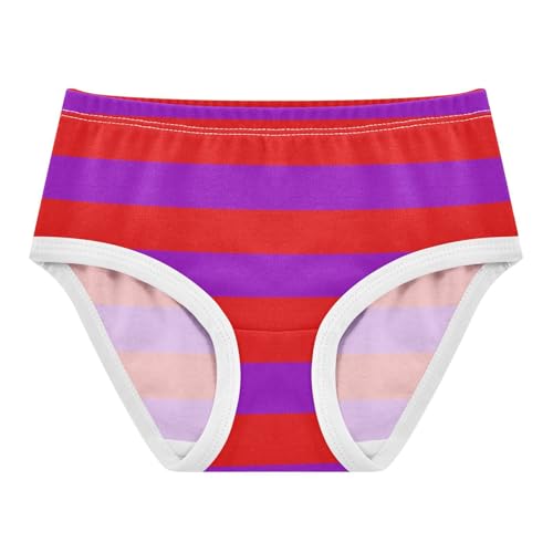 Red Purple Stripe Toddler Girls's Underwear 2T