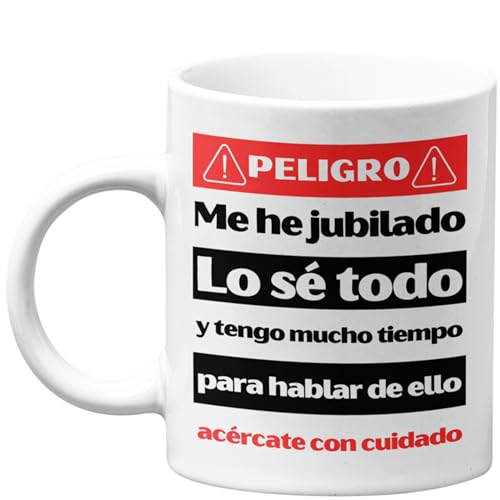 Quodelo Regalos Jubilacion - Taza Jubilacion Hombre o Mujer - Regalos Originales para Jubilados - Regalo para Recien jubilado con gran Brillo y Grosor - Taza Divertida Regalos para Jubilados