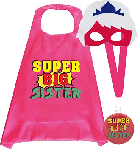 VeryMerryMakering Big Sister Cape, Super Sister, New Big Sister Gifts, Big Sister Gifts, Big Sister Gifts for Little Girls Gifts for New Sister