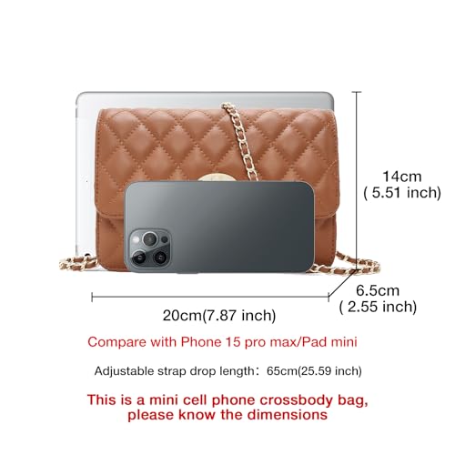 FOXLOVER Quilted Crossbody Purse for Women Leather Trendy Ladies Shoulder Bag with Chain3