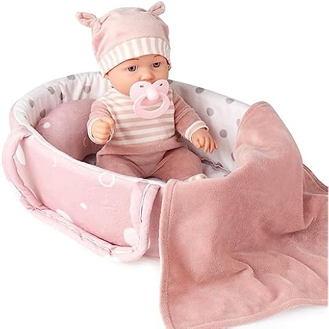 Enjoyin 12'' Baby Doll Playset with Washable Doll Accessories Includes Carrier Bassinet Bed, Pacifier, Blanket, and Pillow, First Baby Dolls for Toddlers 36 Months and Up Cover