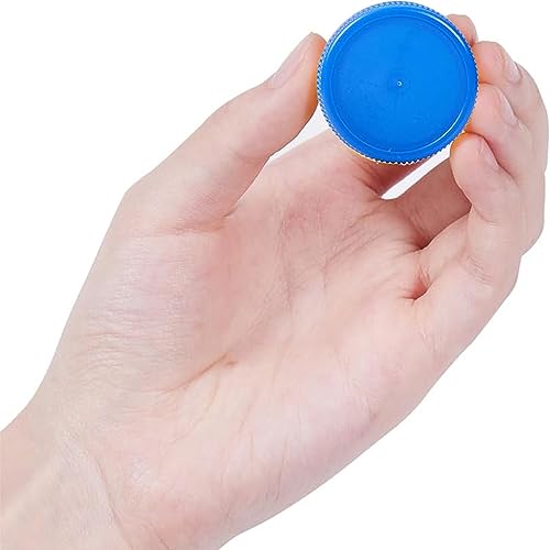 50 PCS Plastic Bottle Caps Reusable Bottles Lids Blue Bottle Tops Craft Bottle Stickers for Children Kids Kindergarten DIY Craft Projects Scrapbooks Decoration Outdoor Games - Image 2
