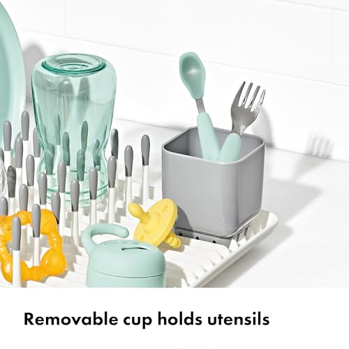 Image of OXO Tot Baby Bottle Drying Rack with Drain Board, Portable Drying Rack