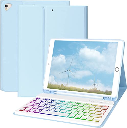 Ipad Keyboard Case 10.2 Inch 9Th Gen And Ipad 8Th Generation 2020 / Ipad 7Th Gen 2019, Ipad 9Th Generation Keyboard Detachable Wireless Keyboard With Pencil Holder,Ipad Keyboard Cover 9Th Gen(Blue) #TOP17