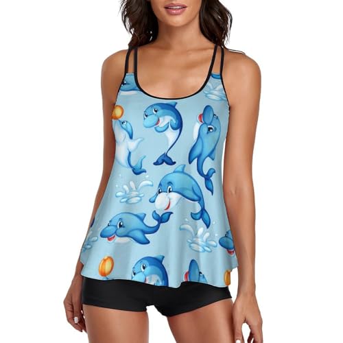 Maillot de bain tankini femme shorty robe de plage ensemble bikini 3 pièces