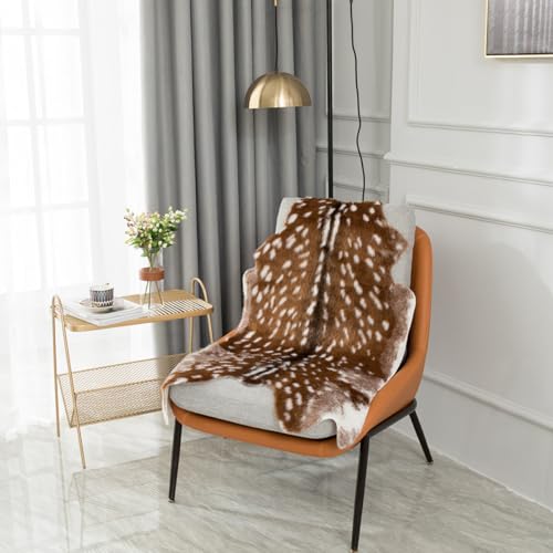 Tapis imitation peau de cerf en polyester déco pour chambre et salon - 7