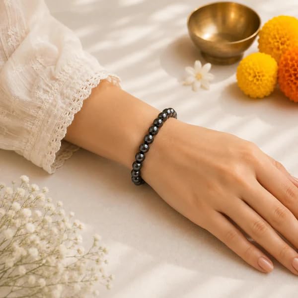 Image of Beaded Bracelet for Men & Women | Stretchable Handmade Prayer Meditation Yoga Wrist Bracelet | Stylish Everyday Wear | Free Size