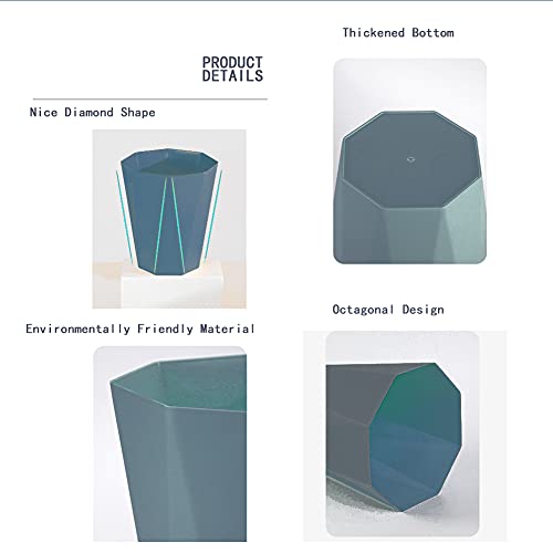 Weecron Trash Can Wastebasket Plastic Diamond Shape 2.6 Gallon (2 Pack, Blue) #TOP4