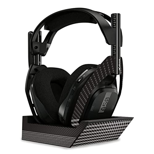 Image of MightySkins Carbon Fiber Skin Compatible with Astro A50 Wireless Headphones + Base Station (Gen 4) - Pinstripe | Protective, Durable Textured Carbon Fiber Finish | Easy to Apply | Made in The USA