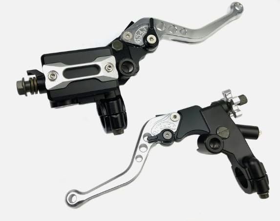 Universal 7/8" Motorcycle Silver Front Brake Clutch CNC Cylinder Reservoir Lever