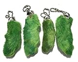 Dangerous Threads Rabbit Rabbits Foot Keychain Green 4 Pcs