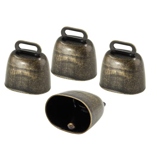 Litoexpe 4pcs Anti-Lost Animal Bells - Mini Bronze Cow Bells Noise Makers for Christmas Festival Decoration