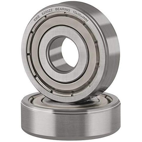 XIKE 2 Pcs 6200ZZ Double Metal Seal Bearings,Pre-lubricated and Stable Performance and Cost Effective,Deep Groove Ball Bearings 10x30x9mm Cover