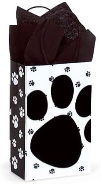 Pooch's Paw Doggie Print Paper Small Shopper Gift Bag - Quantity of 5