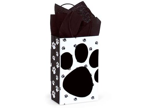 Pooch's Paw Doggie Print Paper Small Shopper Gift Bag - Quantity of 5