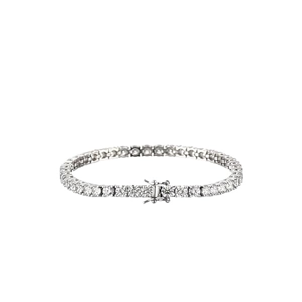 Amazon Collection Platinum Plated Sterling Silver Tennis Bracelet set with Round Cut Infinite Elements Cubic Zirconia (16.77 cttw), 7.25"