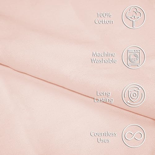 Image of R home Solid Cotton Table Napkins, Soft Cloth Napkins for Dining Table, Reusable & Washable, Ideal for Formal Dining, Cocktail Nights, Weddings, Home Bar & Table Decor (6, Pink)