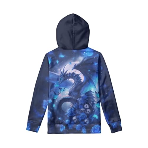 Image of WELLFLYHOM Boys Hooded Sweatshirts Hoodie Pullover Cool Graphic Crewneck Blouses Size 6-16