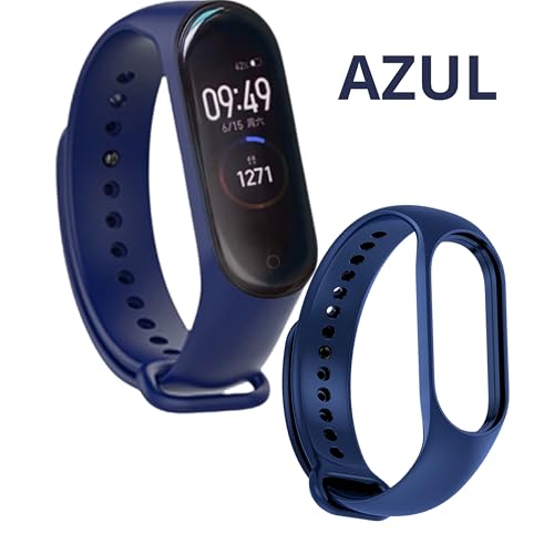 Kit 3 Pulseiras para MI Band 3 e 4 Cores Preto Azul e Cinza Silicone Bracelete Com Pino Resistente P