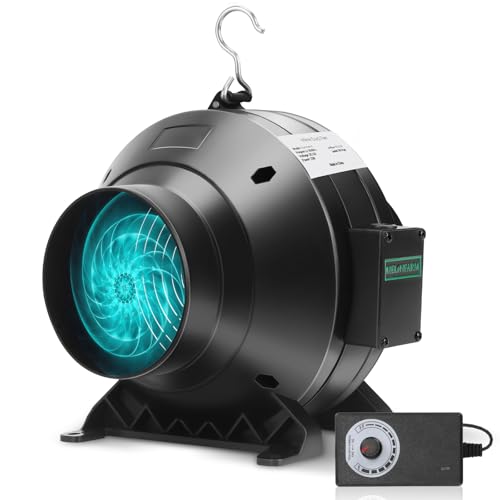 MELONFARM 4' 190 CFM Inline Duct Fan with E12 Speed...