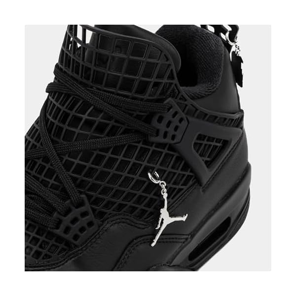 Air Jordan 4 Retro Net Womens Lifestyle Shoes (Black/Black/Metallic Silver) - Image 3