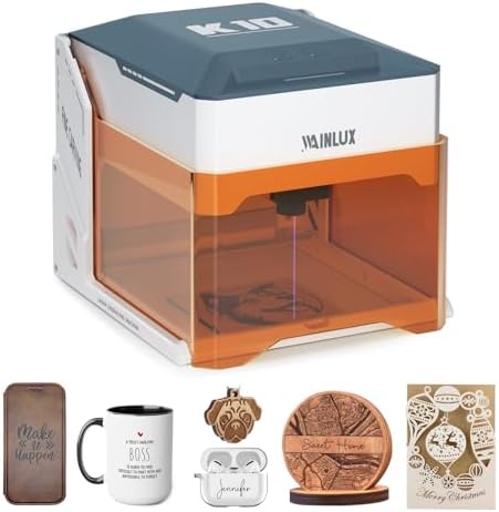 WAINLUXPRO K10 3W Laser Engraver Machine, Mini Laser Engraving Machine for Wood Leather Silicone Paper Glass Acrylic Cloth, Grabadora Láser, Engraver Laser Class1