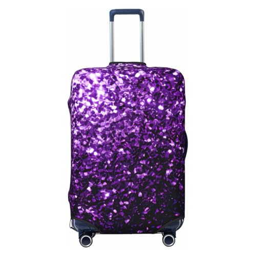 Beautiful Purple Glitter Print Suitcase Covers Personalized Luggage Protector Elastic Washable Travel Gear Cover