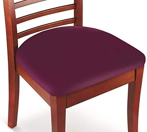 KLEEGER Chair Covers Protective & Stretchable: Fits Round Square Chairs Kids, Pets, Set of 2 (Burgundy)