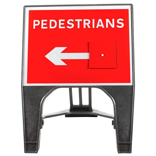 Pedestrians With Reversible Arrow 600x450mm Road Sign - Plas