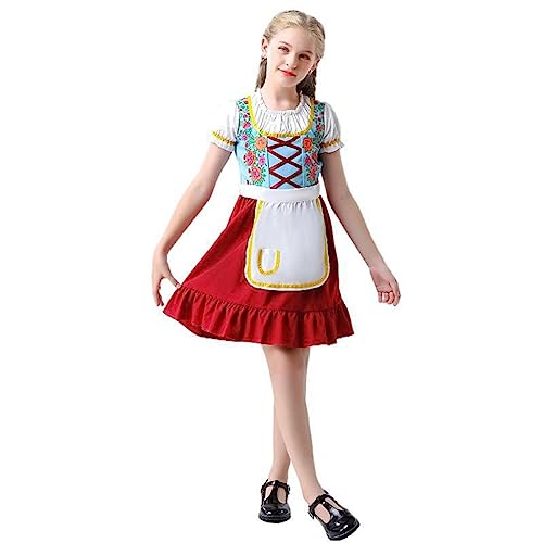 Floral Midi Dress Oktoberfest Outfits for Teen Girls Dirndl Bavarian Dress Beer Festival Carnival Cosplay Costume2