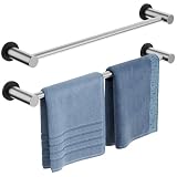ULIBERMAGNET Magnetic Towel Holder, Magnetic Towel Rail Silver with Adjustable Length, Brushed Nickel Non-Slip Stainless Steel Towel Rail for Refrigerator, Oven, Dishwasher, Laundry (2 Pack)