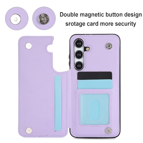 Asuwish Phone Case for Samsung Galaxy S24 Plus S24+ 5G Wallet Cover with Tempered Glass Screen Protector and Leather RFID Card Holder Stand Cell Accessories S24plus 24S + S 24 24+ Women Men Purple - image 3