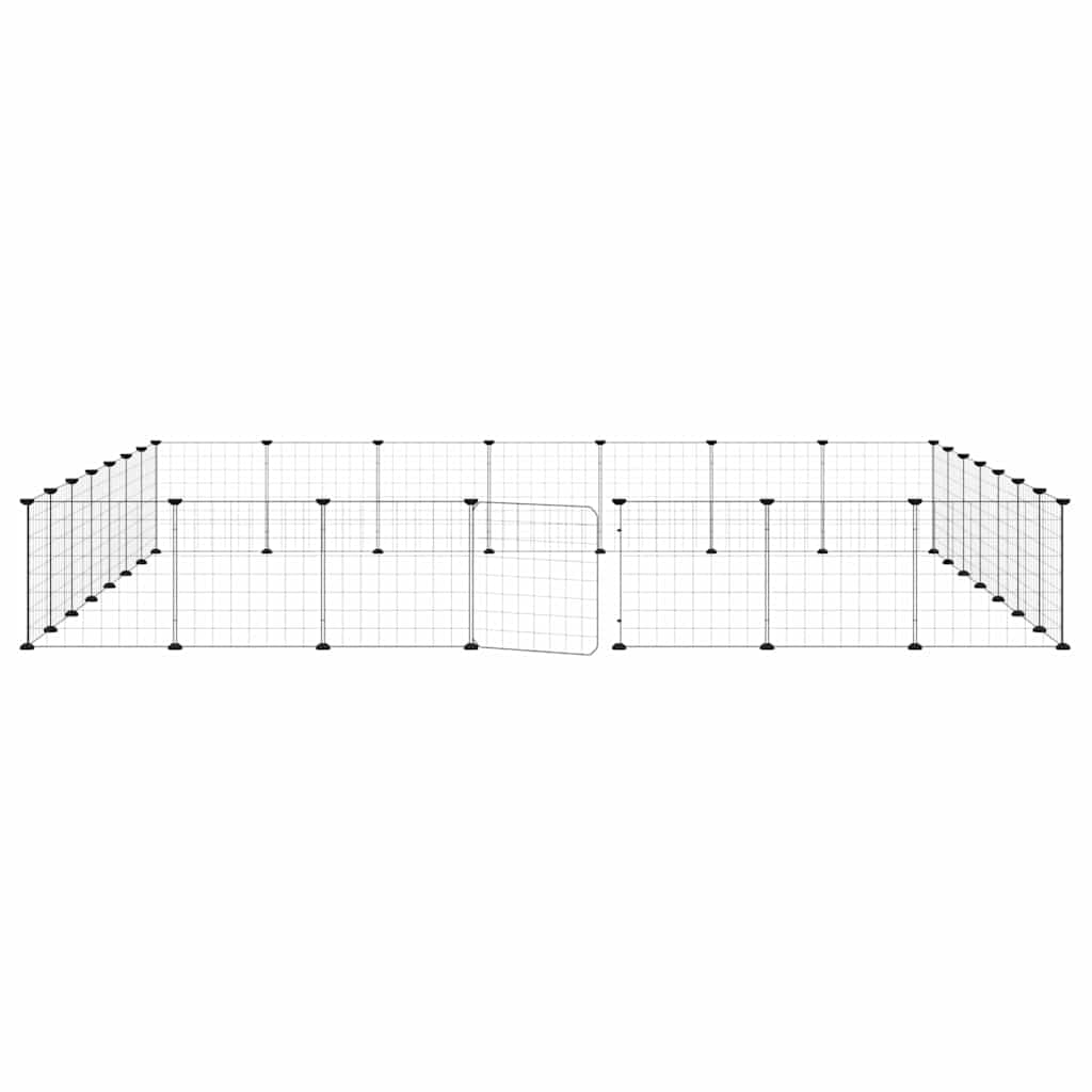 28-TLG Haustierkäfig aus pulverbeschichtetem Stahl 35x35 cm mit Tür, schwarz, geräumig für Kaninchenstall Meerschweinchenkäfig Nagerkäfig, Outdoor Indoor Gehege platzsparend