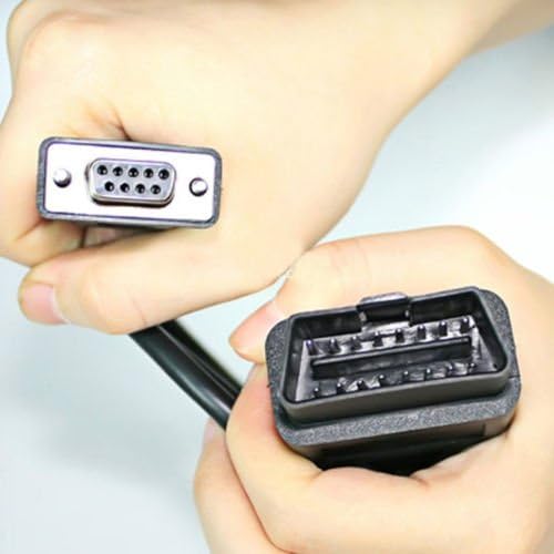 55" Durable OBD2 16Pin to DB9 Serial Port RS232 Adapter Cable