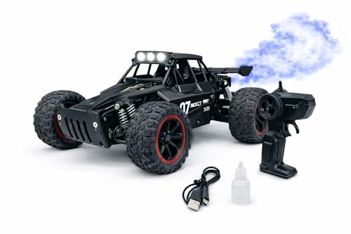 Image of TEC TAVAKKAL Premium RC Metal Off-Road Car with Mist Spray | Rechargeable 2WD | 20 km /h Speed | Type-C Charging | Gun Remote | 150+ Feet Range (Black)