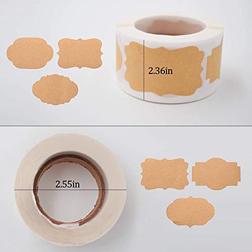 600 stuks kraftpapier etiketten stickers, handgemaakte baksticker zelfklevend etiket handgemaakte zelfklevende stickers… - Afbeelding 3