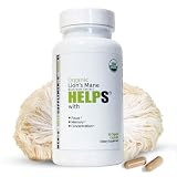 Organic Lion's Mane Mushroom Capsules | 1000mg Lions Mane Powder Extract Supplement | Dietary Herbal Supports for Focus, Memory, Digestion & Immune Health | Gluten, Soy, Milk-Free | 60 Capsules