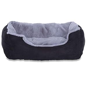 lionto Cama perros cojín perros cesta perros con cojín tamaño (S) 50×37 cm gris/negro