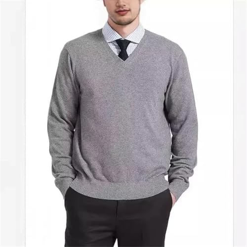 Men's V-Neck Pullover Sweater European American Style Loose Knitted Fall Winter Casual Long Sleeve3