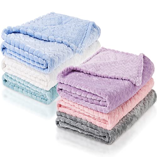 6 Pcs Baby Flannel Blanket Plush Warm And Cozy Blankets For Newborn Infant And Toddler, Soft Receiving Baby Blanket For Crib Stroller, Cozy Throw Blankets For Couch Sofa Bed, 30 X 40'' (Colorful) #TOP19
