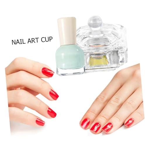 IMIKEYA 2pcs Cups Cristal para Manicura con Tapa miniatura 6