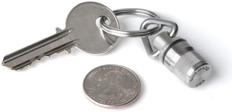 GUS Micro Pill Fob, Made in USA, Stainless Steel Keychain Pill Holder, Holds Two Emergency Aspirin, Ultra Compact Design