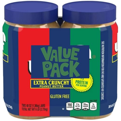 JI'FF'S Crunchy Peanut Butter – Extra Crunch, Rich Nut Flavor,